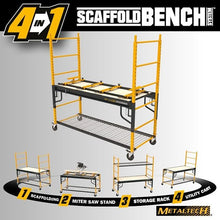 Charger l'image dans la galerie, Échafaudage et établi en acier 4 en 1