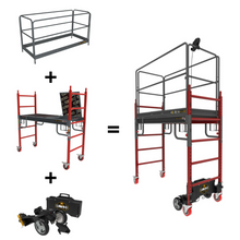 Load image into Gallery viewer, Complete motorized scaffolding system with Buildman™ 6&#39; baker scaffold 
