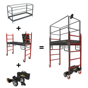 Complete motorized scaffolding system with Buildman™ 6' baker scaffold 