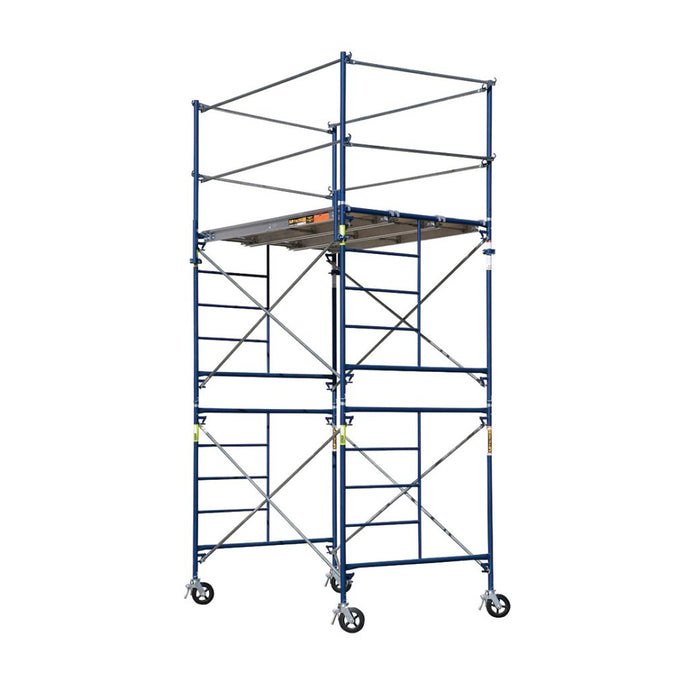  Complete 10 ft high scaffold tower with casters and 7 ft platforms
